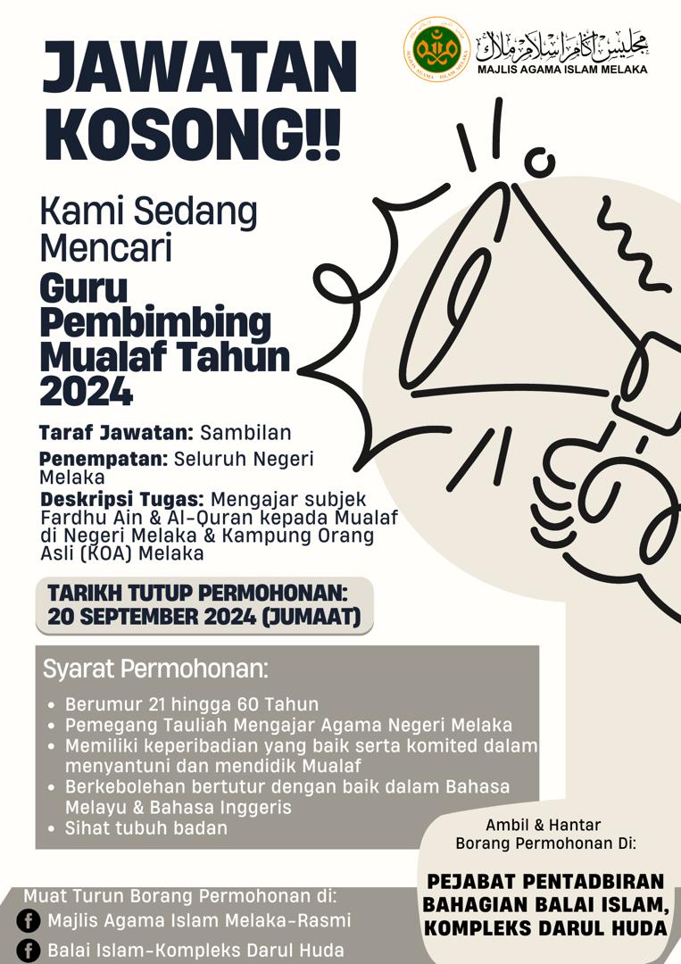 vacancy guru muallaf 20 sept 24